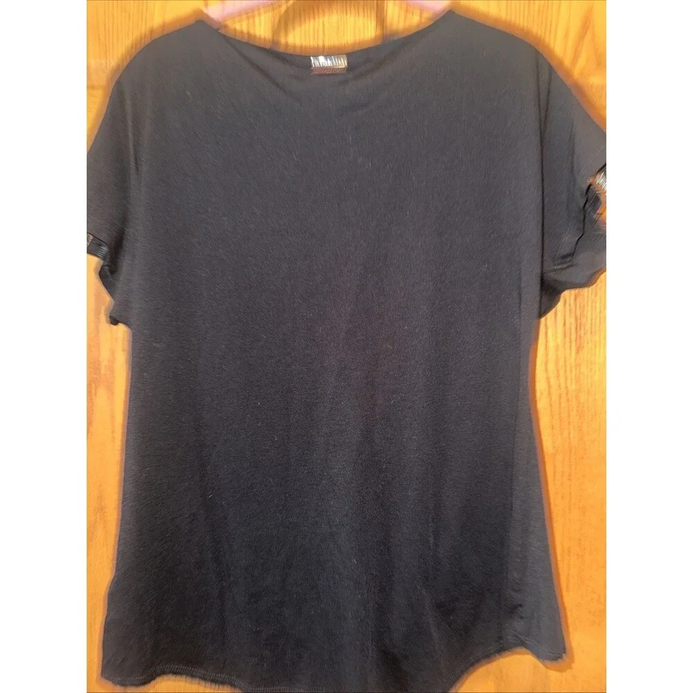 Michael Kors Black Chain Shoulder Top Dolman Sleeve Chic Summer Knit Large